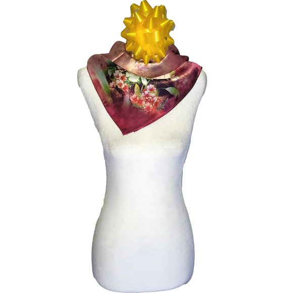 NWT Genuine 100% Mulberry Silk Satin Scarf 20"x20" Small Square Shawl 5401 - Picture 2 of 7